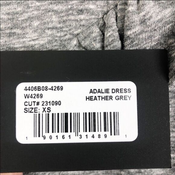 PAIGE | NEW Adalie Short Sleeve Ruffle Dress Heathered Gray Women’s Size X-Small - Picture 9 of 14